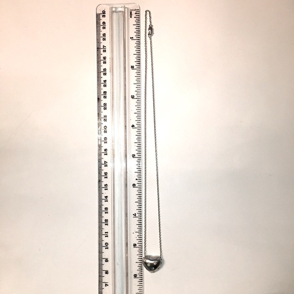 Solid Stamped 14K White Gold Natural Diamond Chunky Heart Pendant Necklace - Picture 12 of 16